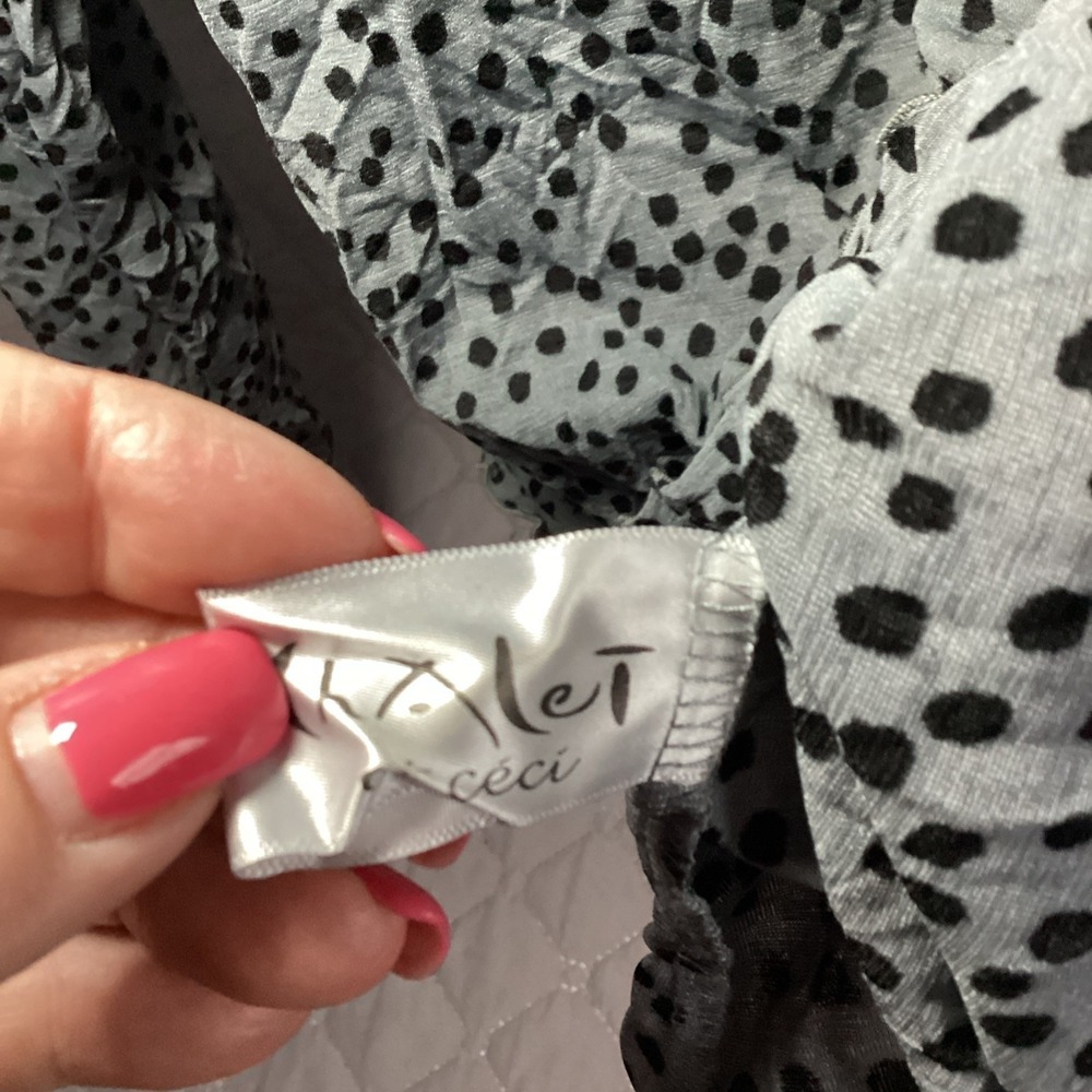 Chalet et Cici Top Med Dalmation Print Grey And Black - Picture 8 of 11